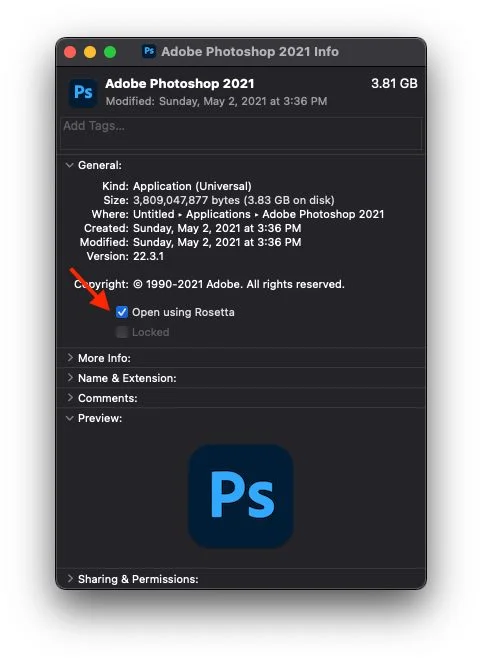 Cách cài và thuốc bộ Adobe trên Mac dùng chip M1 - 1