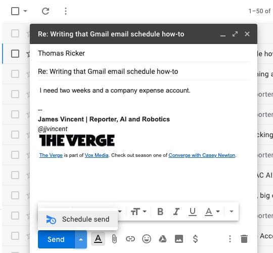 Cách tạo lịch gửi email trong Gmail - 2