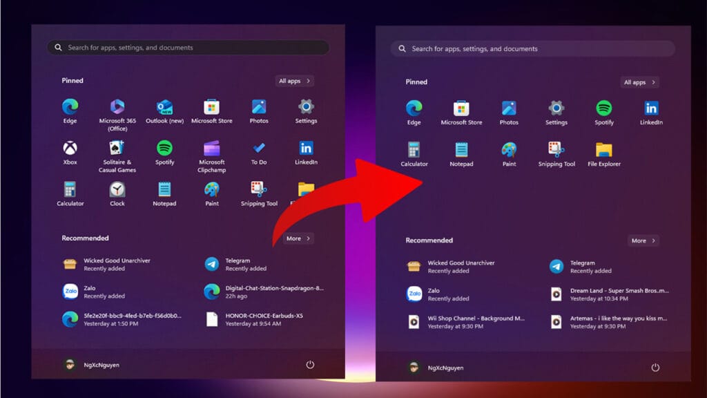 Máy sau khi xóa bloatware trên Windows 11