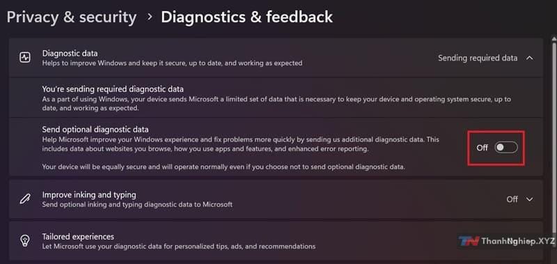 5 thiết lập cần tắt trên Windows 11 để không bị theo dõi - 5