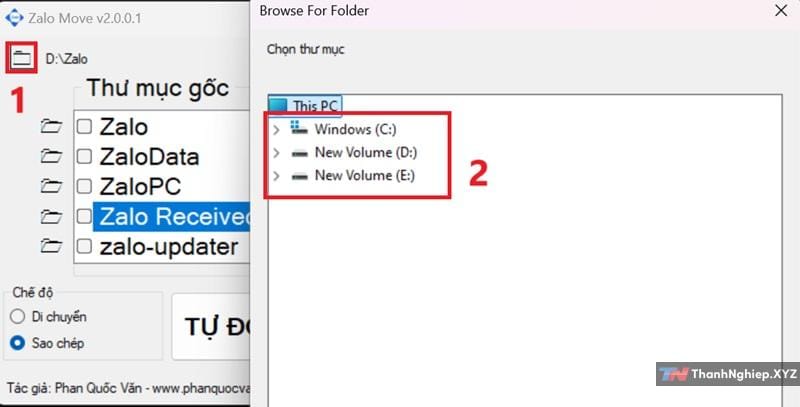 ZaloMove: Đổi ổ đĩa lưu File trên Zalo giảm dung lượng ổ C - 2