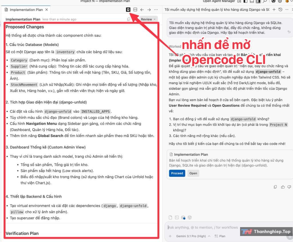 Xây Dựng Web App Hoàn Chỉnh Miễn Phí Với Google Antigravity + OpenCode - 3