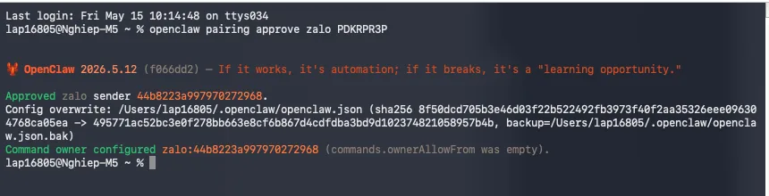 Tự tạo chatbot Zalo miễn phí bằng OpenClaw — Hướng dẫn từ A đến Z - 14