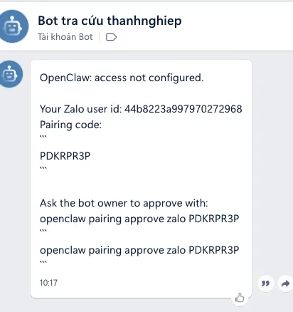 Tự tạo chatbot Zalo miễn phí bằng OpenClaw — Hướng dẫn từ A đến Z - 13