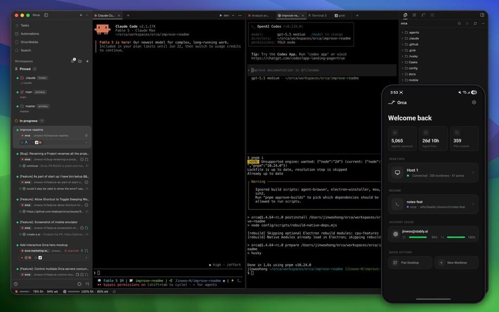 Orca: chạy Claude Code, Codex và nhiều AI coding agent song song - 1